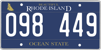RI license plate 098449