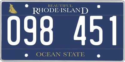 RI license plate 098451