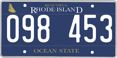 RI license plate 098453