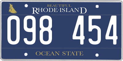 RI license plate 098454