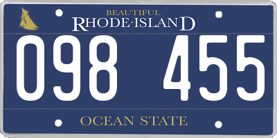 RI license plate 098455