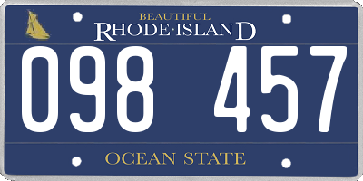 RI license plate 098457