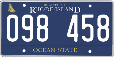 RI license plate 098458