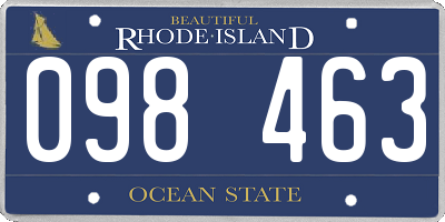RI license plate 098463