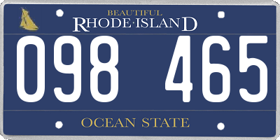 RI license plate 098465