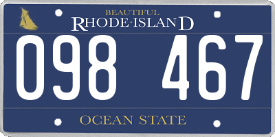 RI license plate 098467