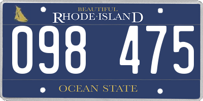 RI license plate 098475