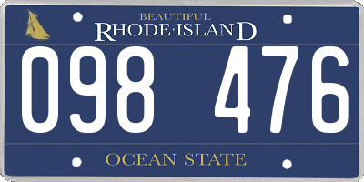 RI license plate 098476