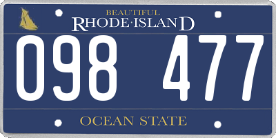 RI license plate 098477