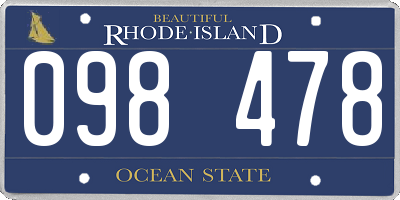 RI license plate 098478