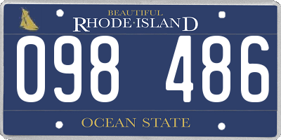 RI license plate 098486