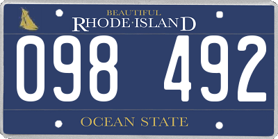 RI license plate 098492