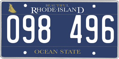 RI license plate 098496