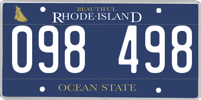 RI license plate 098498