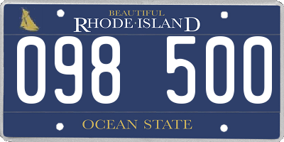 RI license plate 098500