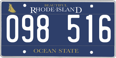 RI license plate 098516