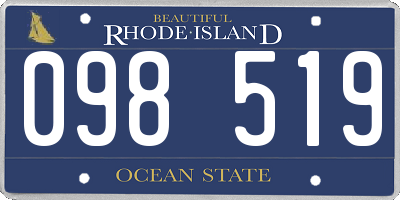RI license plate 098519