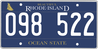 RI license plate 098522