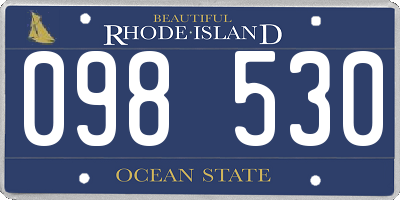 RI license plate 098530