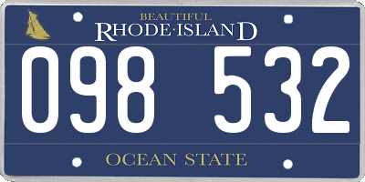 RI license plate 098532