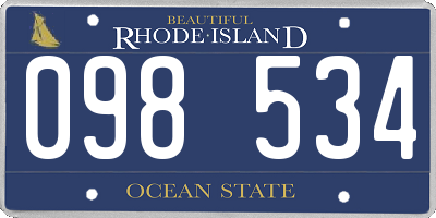 RI license plate 098534