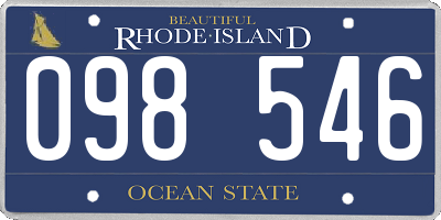 RI license plate 098546