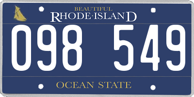 RI license plate 098549