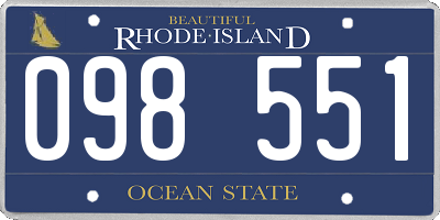 RI license plate 098551