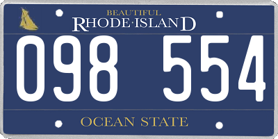 RI license plate 098554