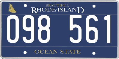 RI license plate 098561