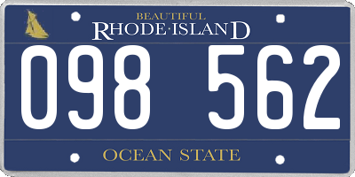 RI license plate 098562