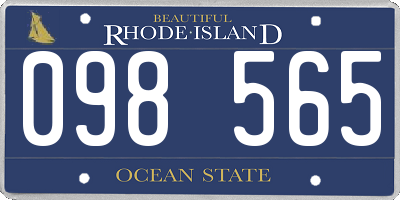 RI license plate 098565