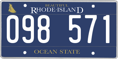 RI license plate 098571