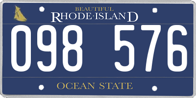 RI license plate 098576