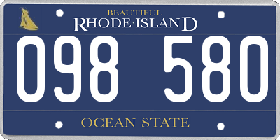 RI license plate 098580