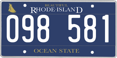 RI license plate 098581