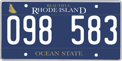 RI license plate 098583
