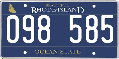 RI license plate 098585