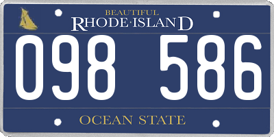 RI license plate 098586