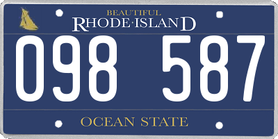 RI license plate 098587