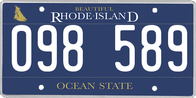 RI license plate 098589