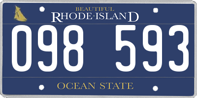 RI license plate 098593
