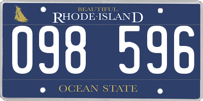 RI license plate 098596
