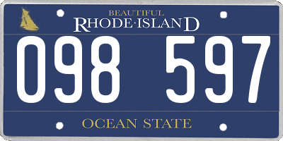 RI license plate 098597