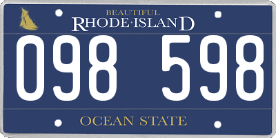 RI license plate 098598