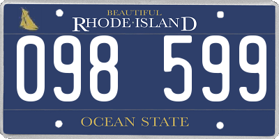 RI license plate 098599