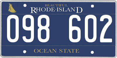 RI license plate 098602