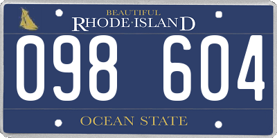 RI license plate 098604