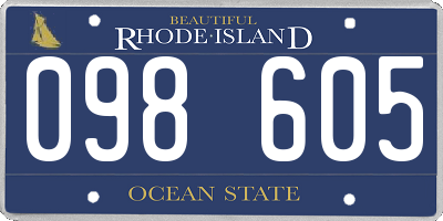 RI license plate 098605