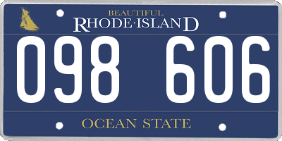 RI license plate 098606